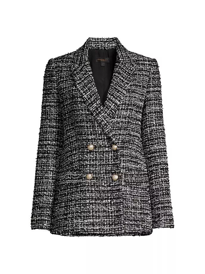 

Твидовый двубортный пиджак City Mist Donna Karan New York, белый