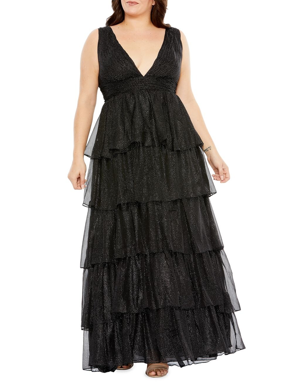 

Многоярусное платье Fabulouss с рюшами Mac Duggal, черный