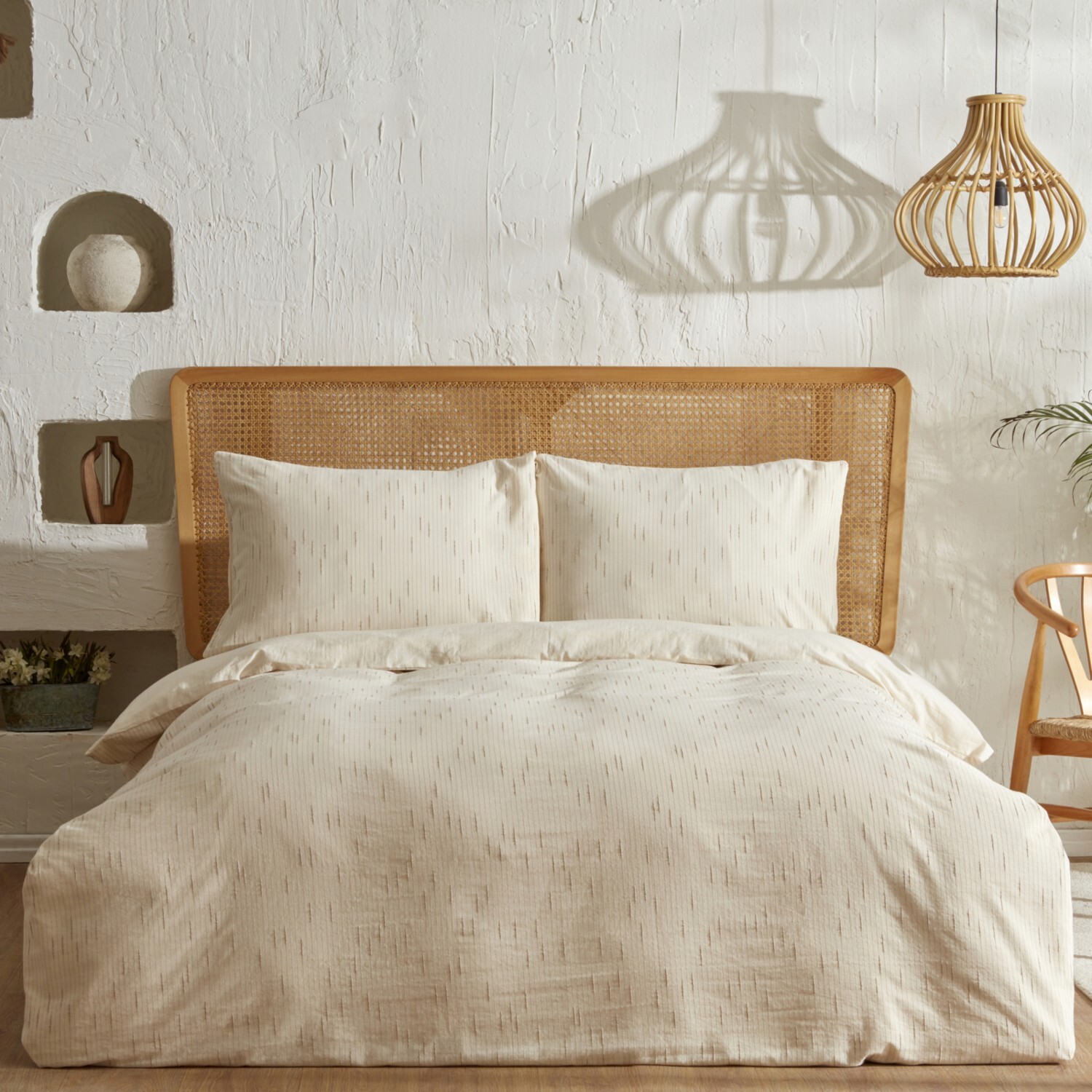 

Комплект постельного белья Karaca Home Lotus из 100% хлопка, бежевый