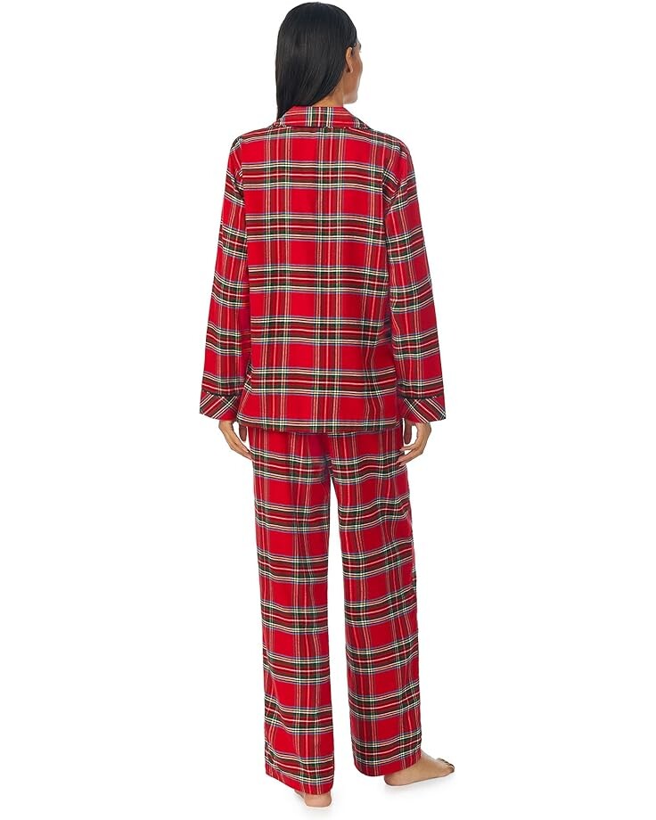 

Пижамный комплект LAUREN Ralph Lauren Long Sleeve Brushed Twill Notch Collar PJ Set, цвет Red Plaid