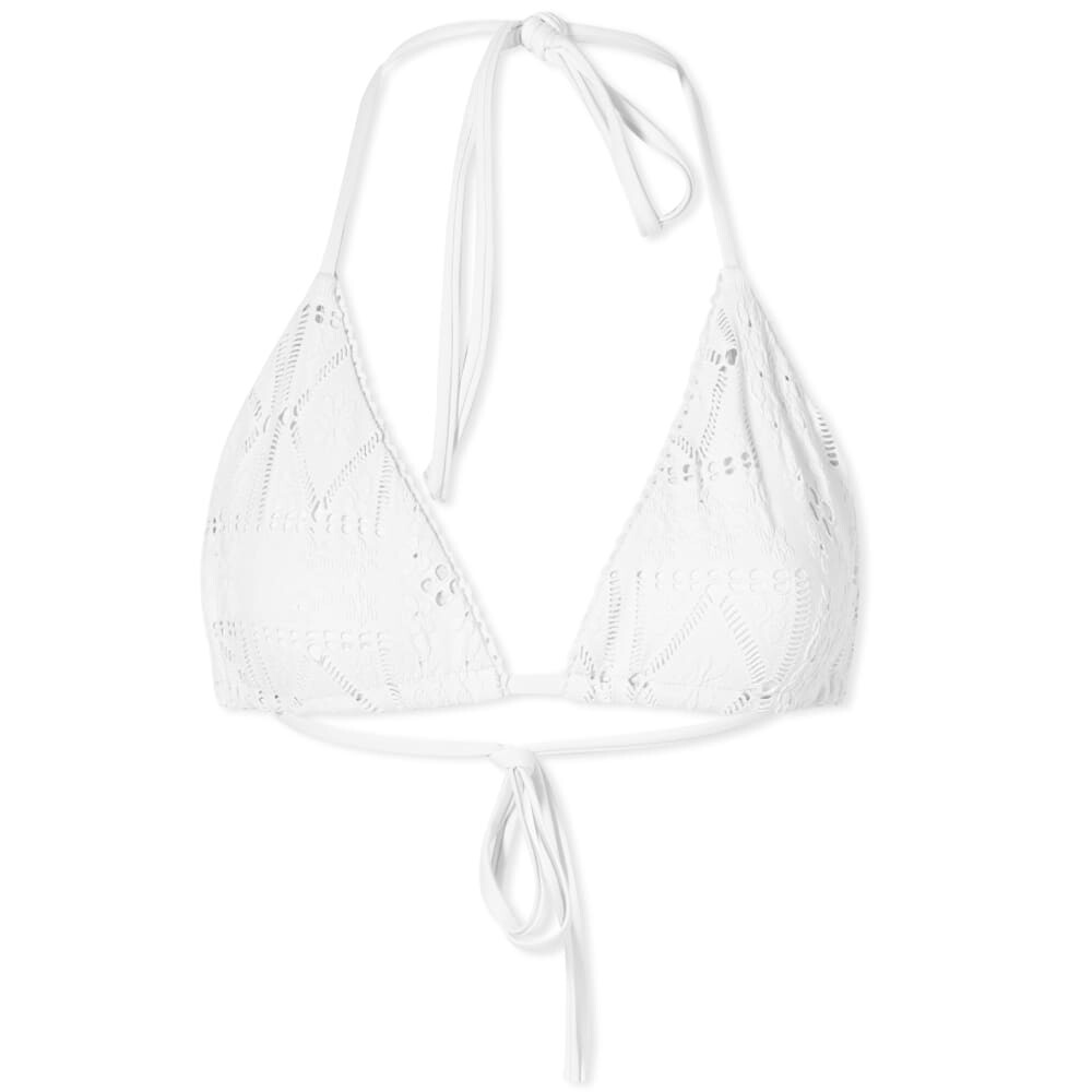 

Frankies Bikinis Tia Лоскутный бикини-топ, белый