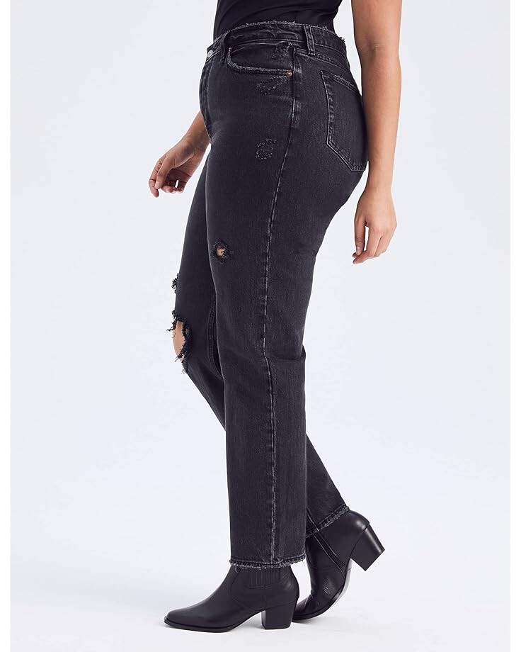 

Джинсы Abercrombie & Fitch Curve Love High Rise Dad Jeans, цвет Black Destroy