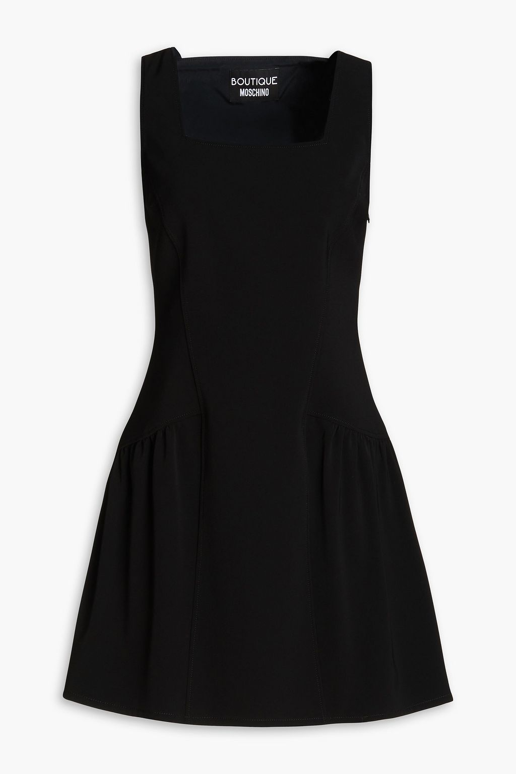 Платье мини из крепа со сборками BOUTIQUE MOSCHINO, черный