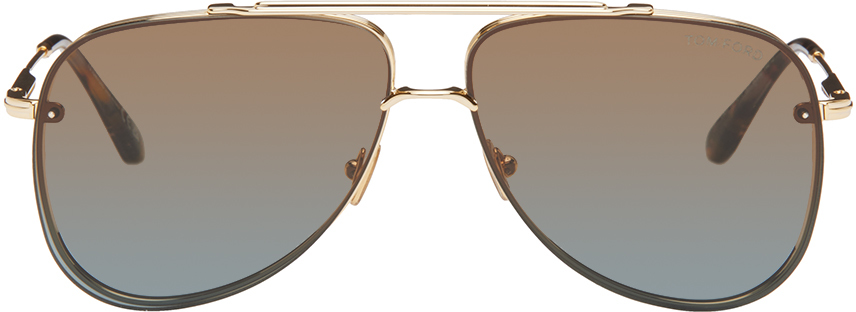 Золотые солнцезащитные очки Leon Tom Ford