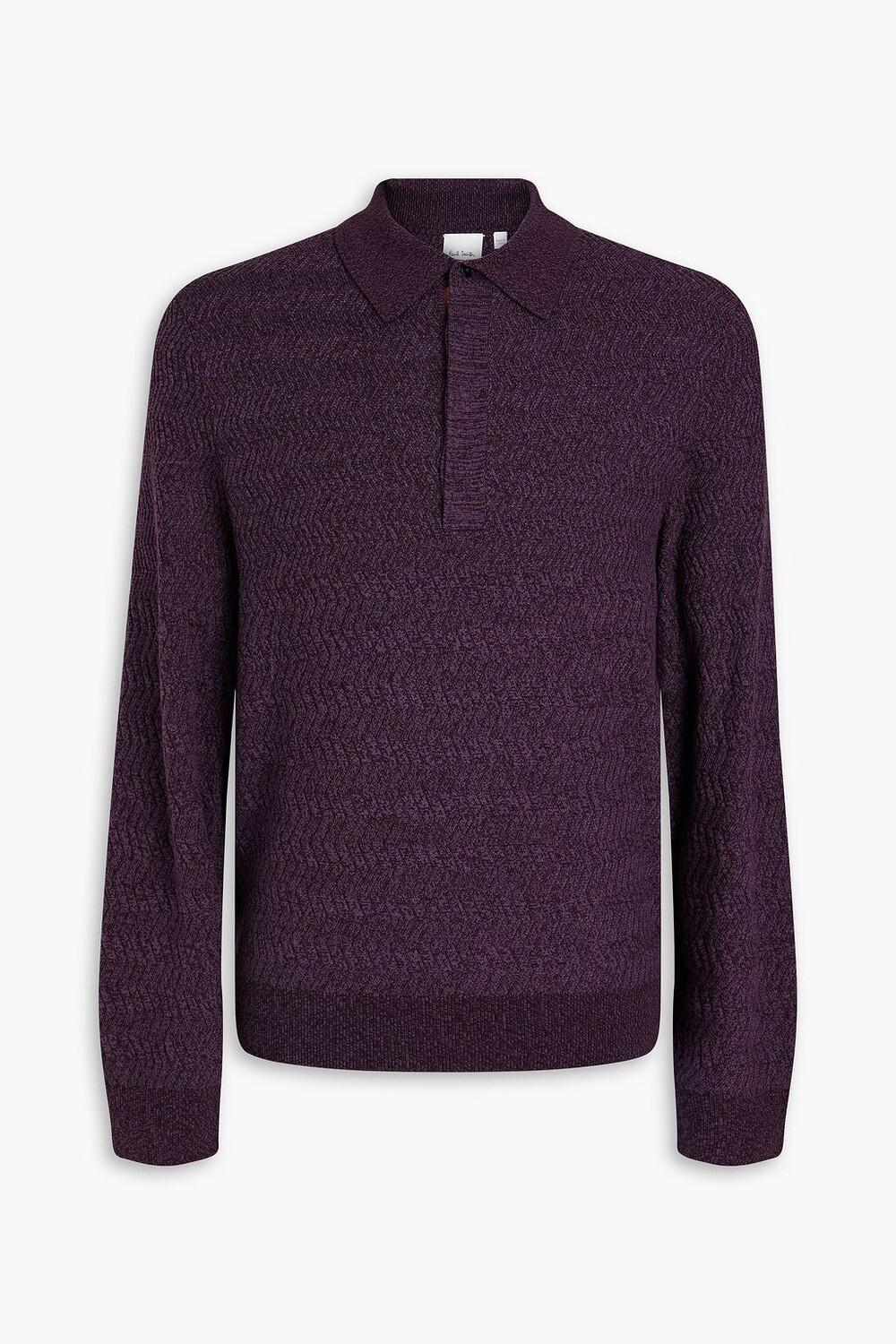 

Свитер-поло из шерсти мериноса в рубчик PAUL SMITH, фиолетовый