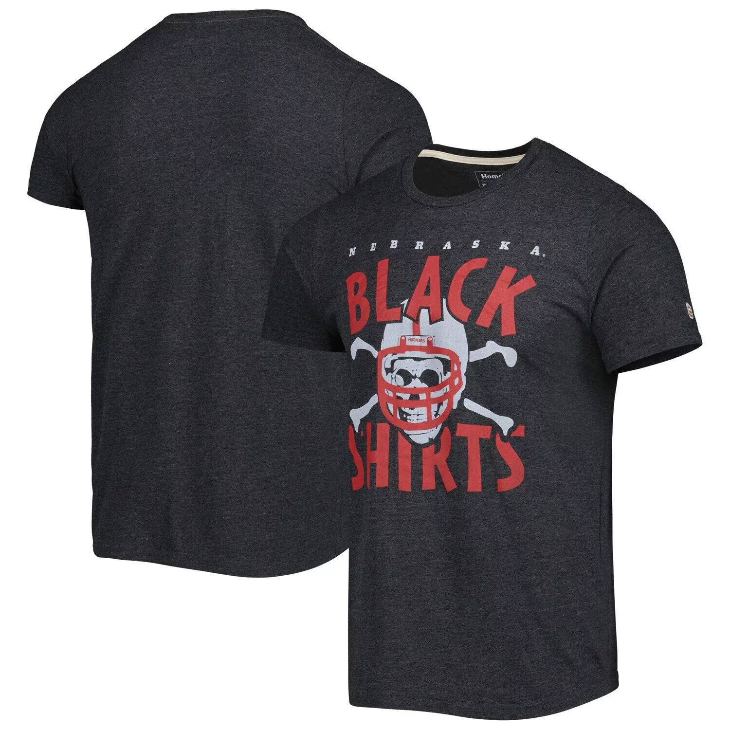 

Мужская футболка Homefield Heathered Charcoal Nebraska Huskers, черные рубашки, футбольная винтажная футболка