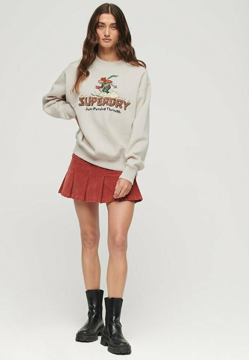 

Толстовка TRAVEL POSTCARD GRAPHIC CREW Superdry, вереск бежевый