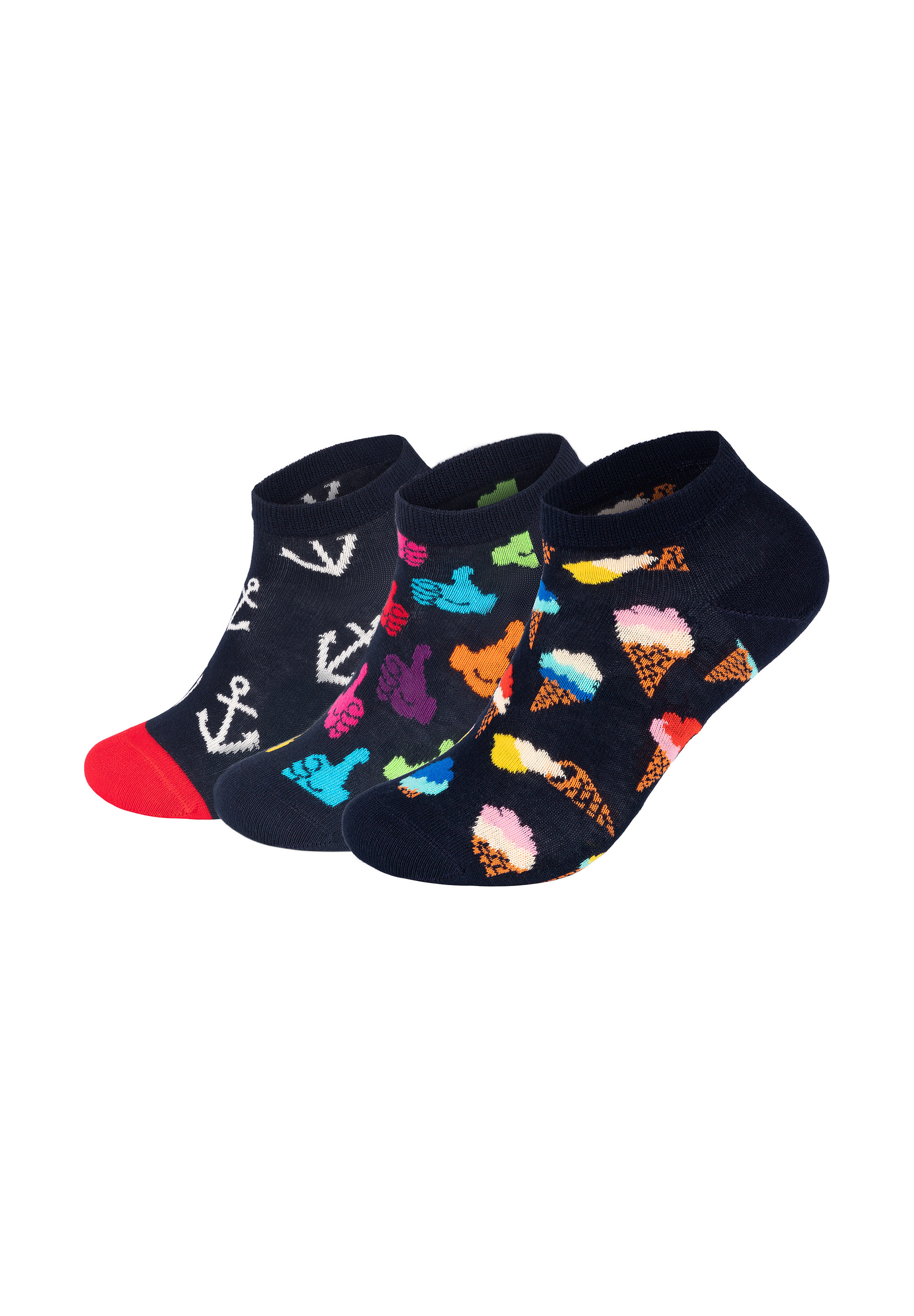 Носки Happy Socks 3 Pack Low Ice cream Anchor Thumbs up Socks, цвет multi_coloured носки happy socks носки ice cream