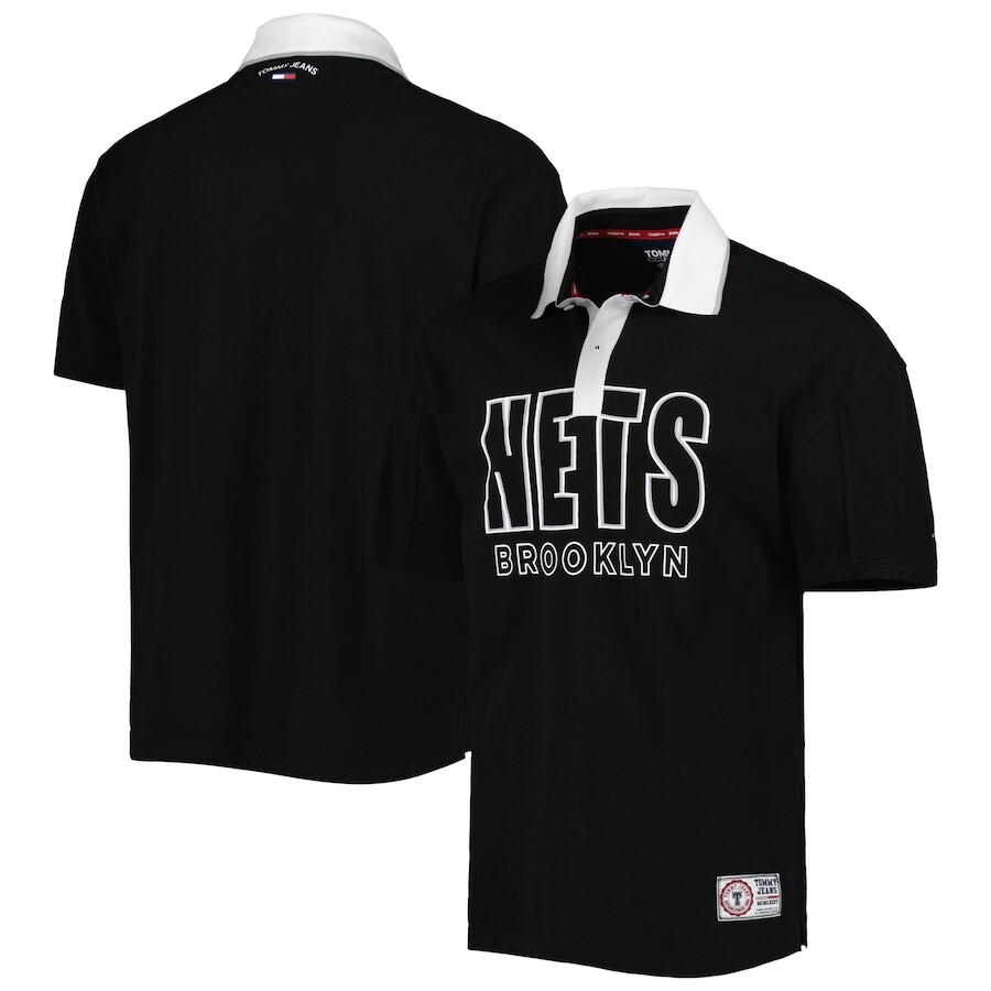 

Поло с коротким рукавом Tommy Jeans Brooklyn Nets, черный
