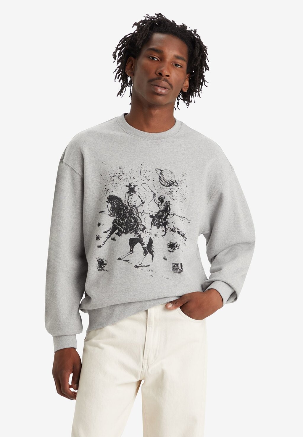 цена Толстовка RELAXED GRAPHIC CREW Levi's, цвет space cowboy