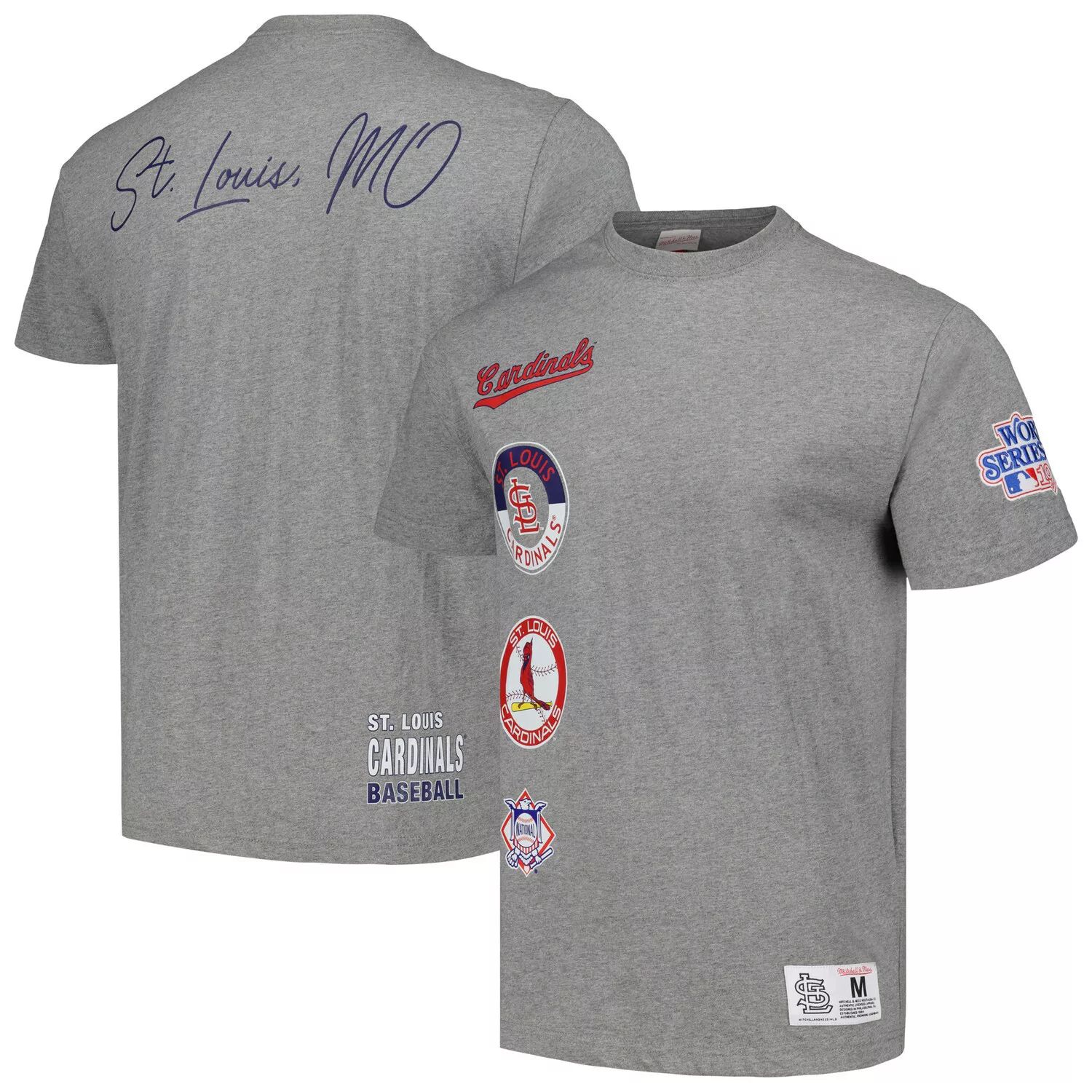 цена Мужская футболка Mitchell & Ness Heather Grey St. Louis Cardinals Cooperstown Collection City Collection