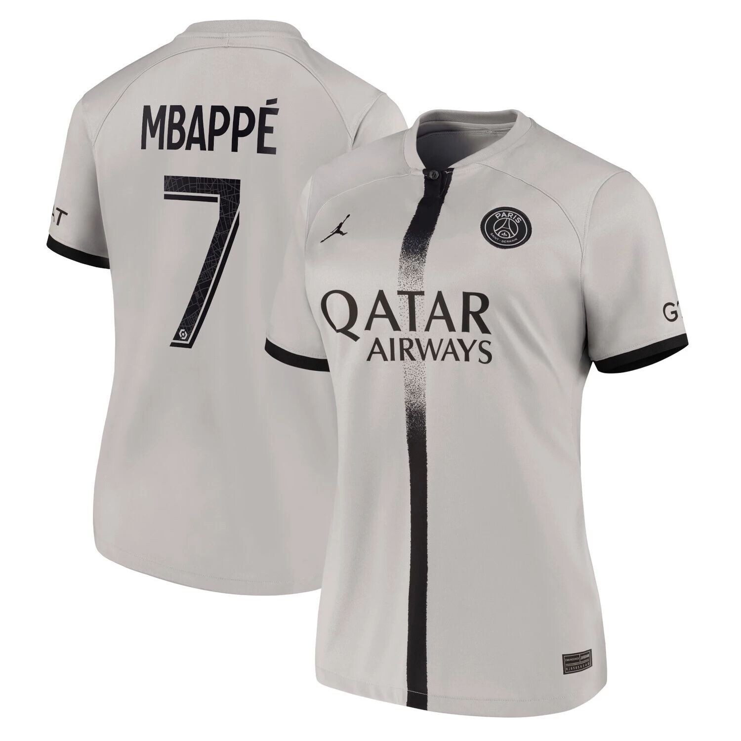

Женская футболка Nike Kylian Mbappé Black Paris Saint-Germain 2022/23 Away Breathe Stadium Replica Player Nike