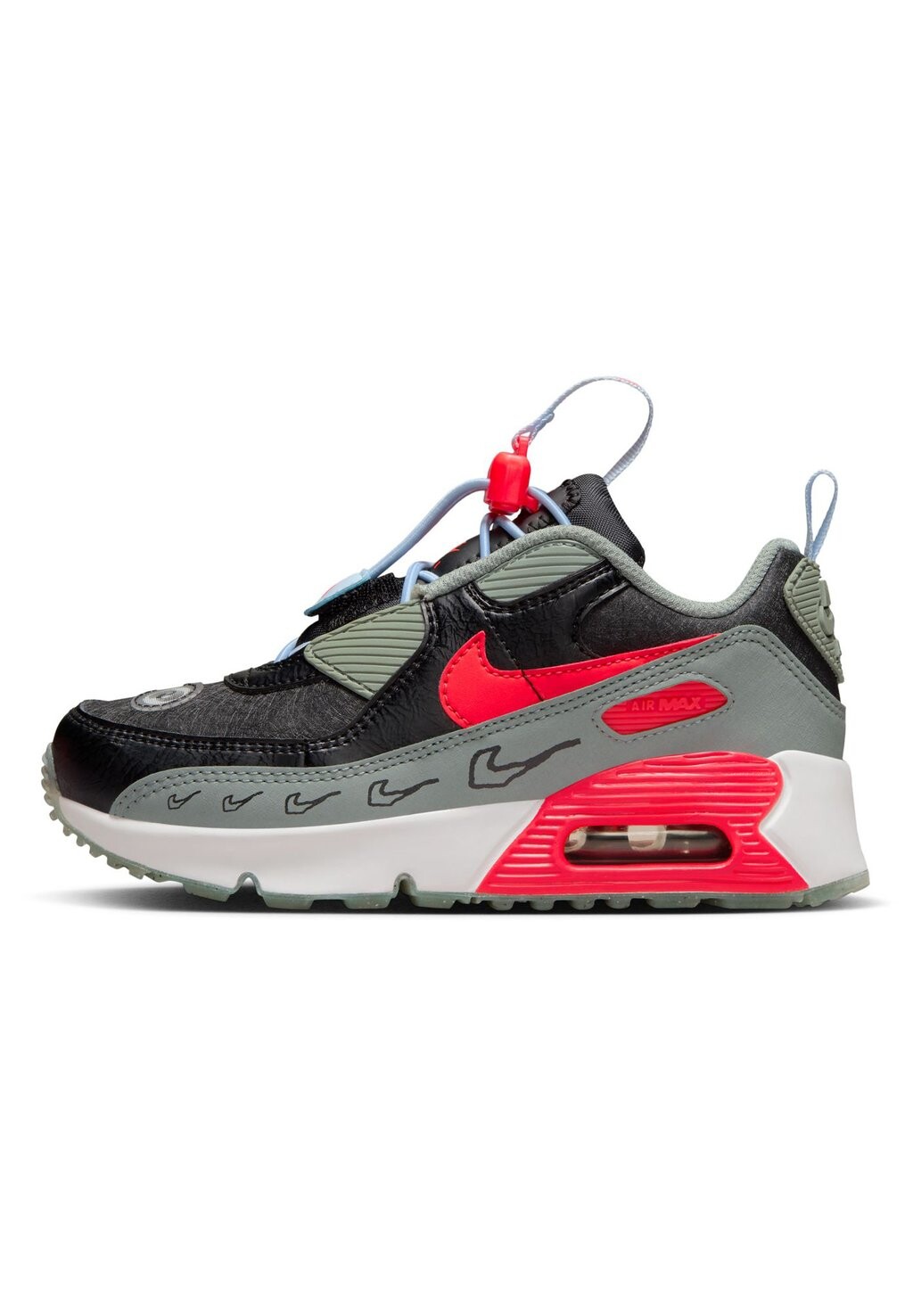 

Низкие кроссовки Nike Air Max 90 Toggle Se Bp Nike, цвет black/bright crimson-mica green-blue tint