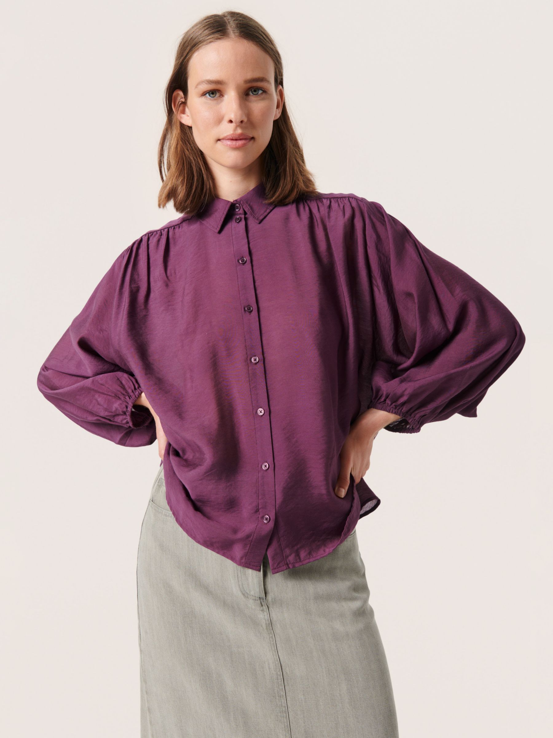 Рубашка свободного кроя Lilley с рукавами 3/4 Soaked In Luxury, гортензия