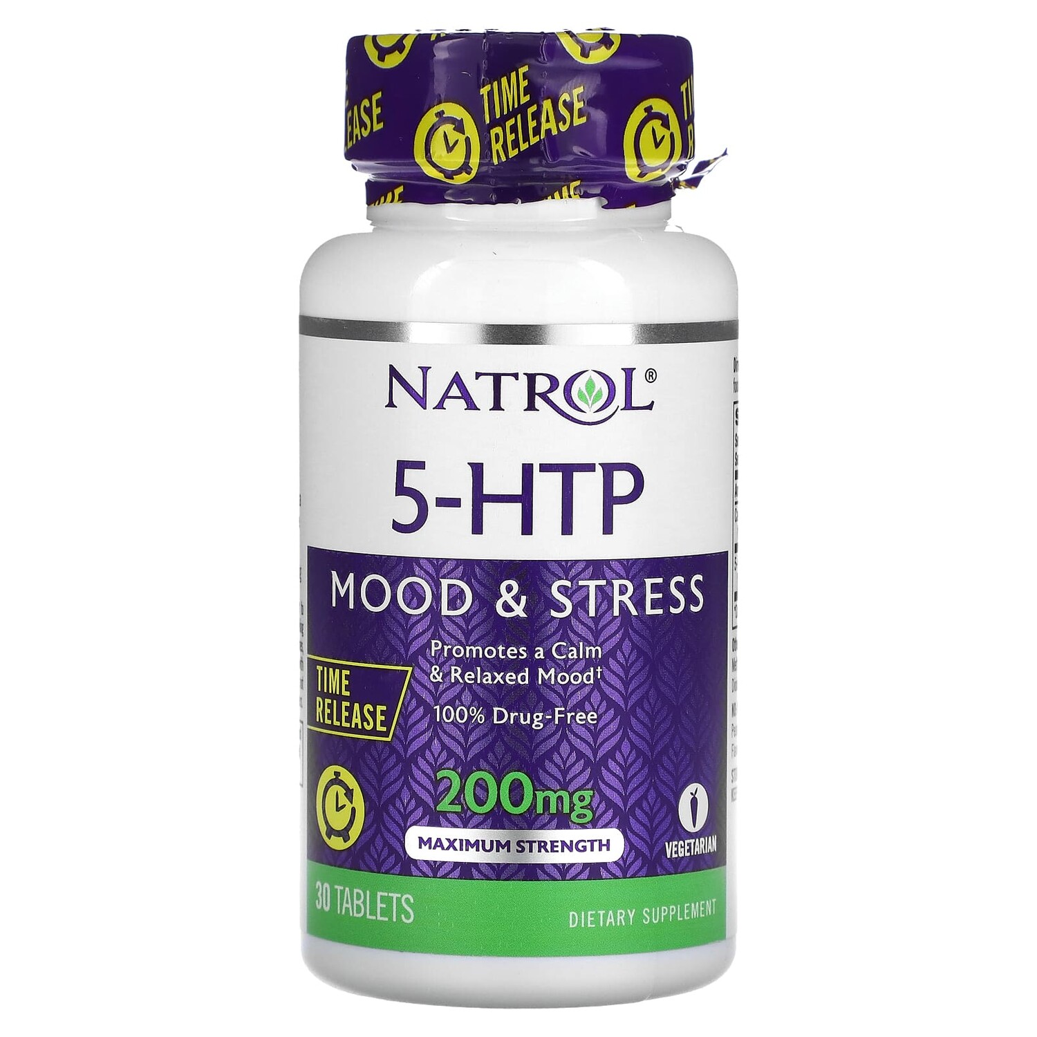 

5-HTP, медленное высвобождение, максимальная сила, 200 мг, 30 таблеток, Natrol