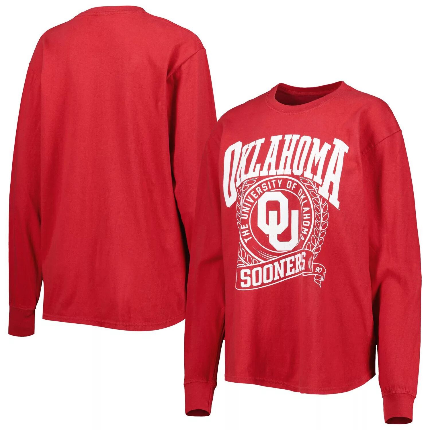 

Женская футболка с длинными рукавами для прессы Crimson Oklahoma Earlys Big Country Laurels
