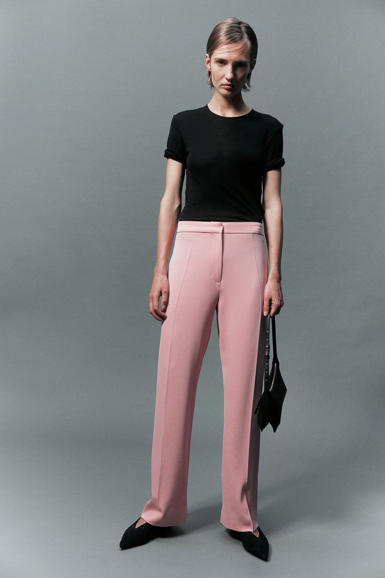 Широкие брюки H&M, розовый