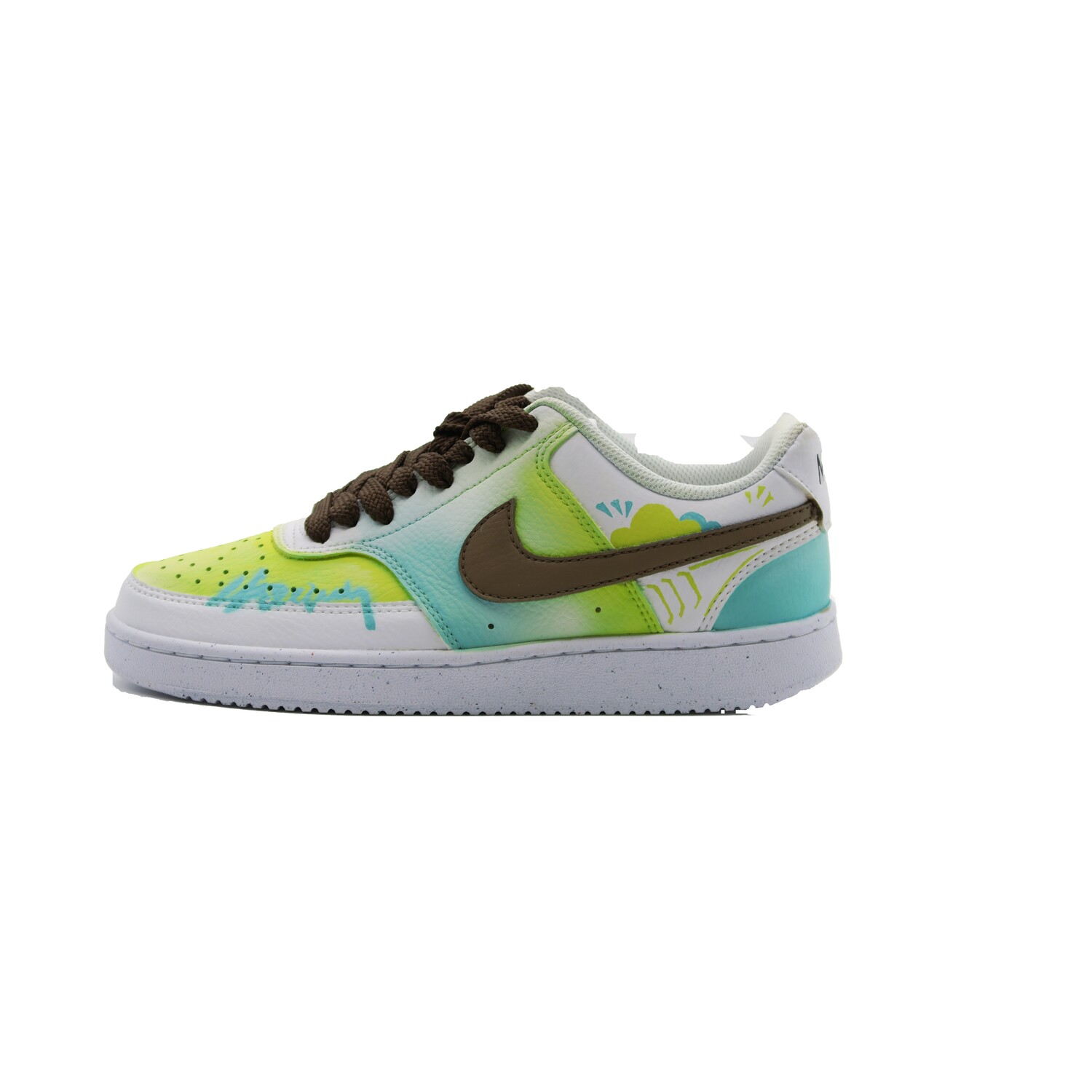 

Кроссовки Nike Court Vision Skateboarding Shoes Women's Low-top Green Yellow, желтый
