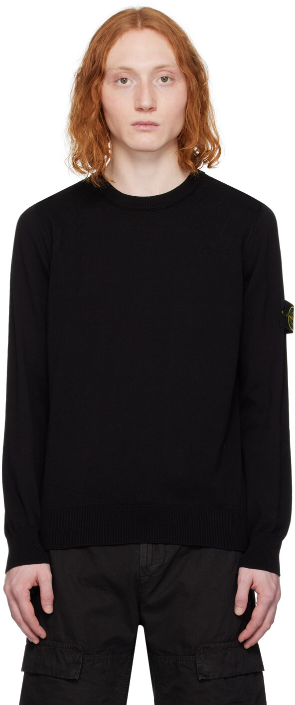 

Черный свитер с нашивками Stone Island, цвет Black