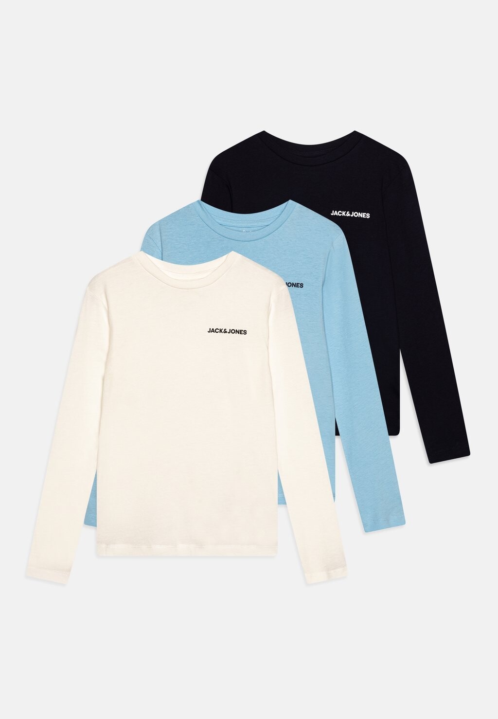 

Топ с длинными рукавами JJKAI TEE CREW NECK JNR 3 PACK Jack & Jones Junior, цвет navy/clouddancer/clearsky