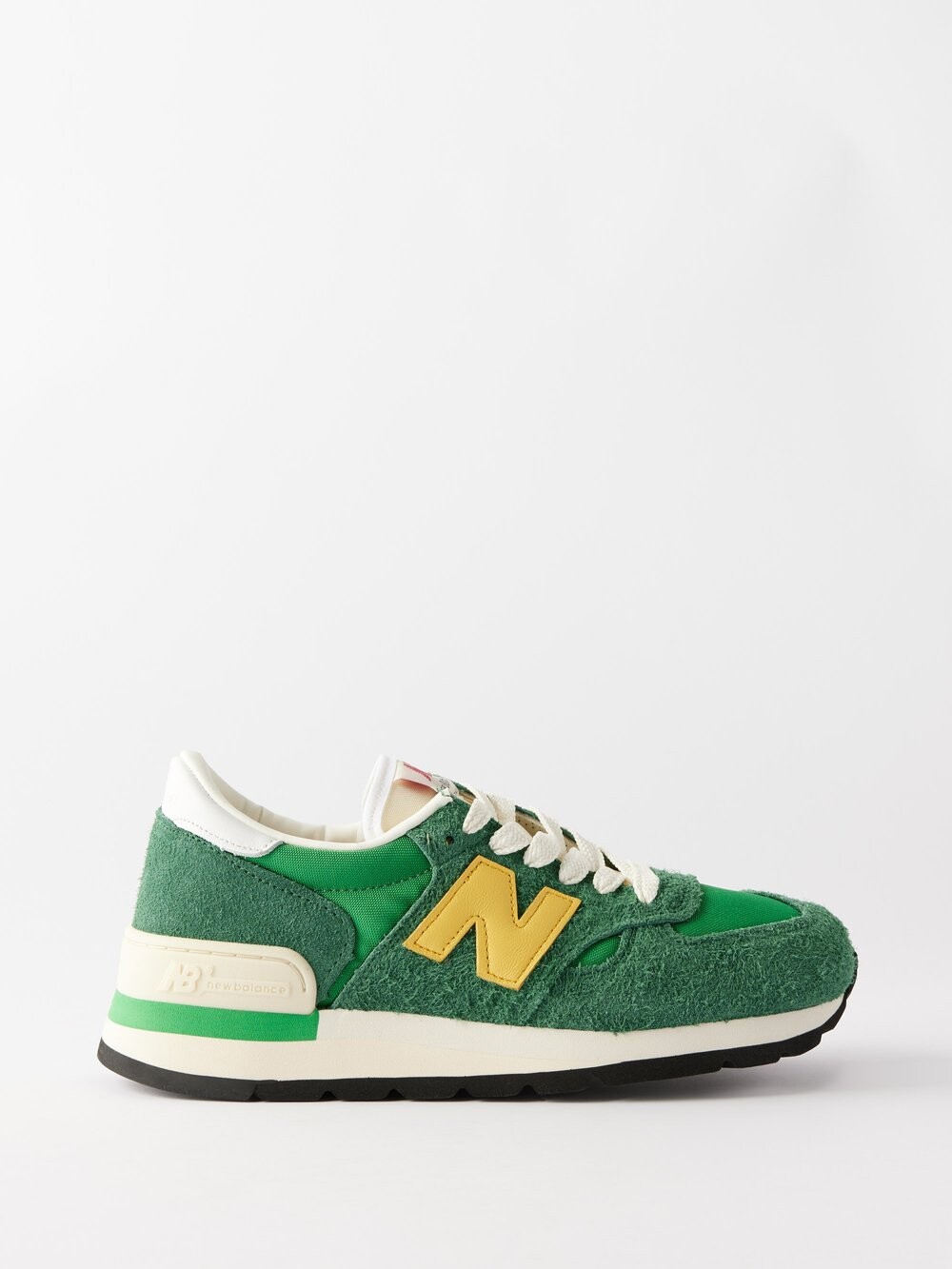 

Кроссовки made in usa 990 из замши и сетки. New Balance, зеленый