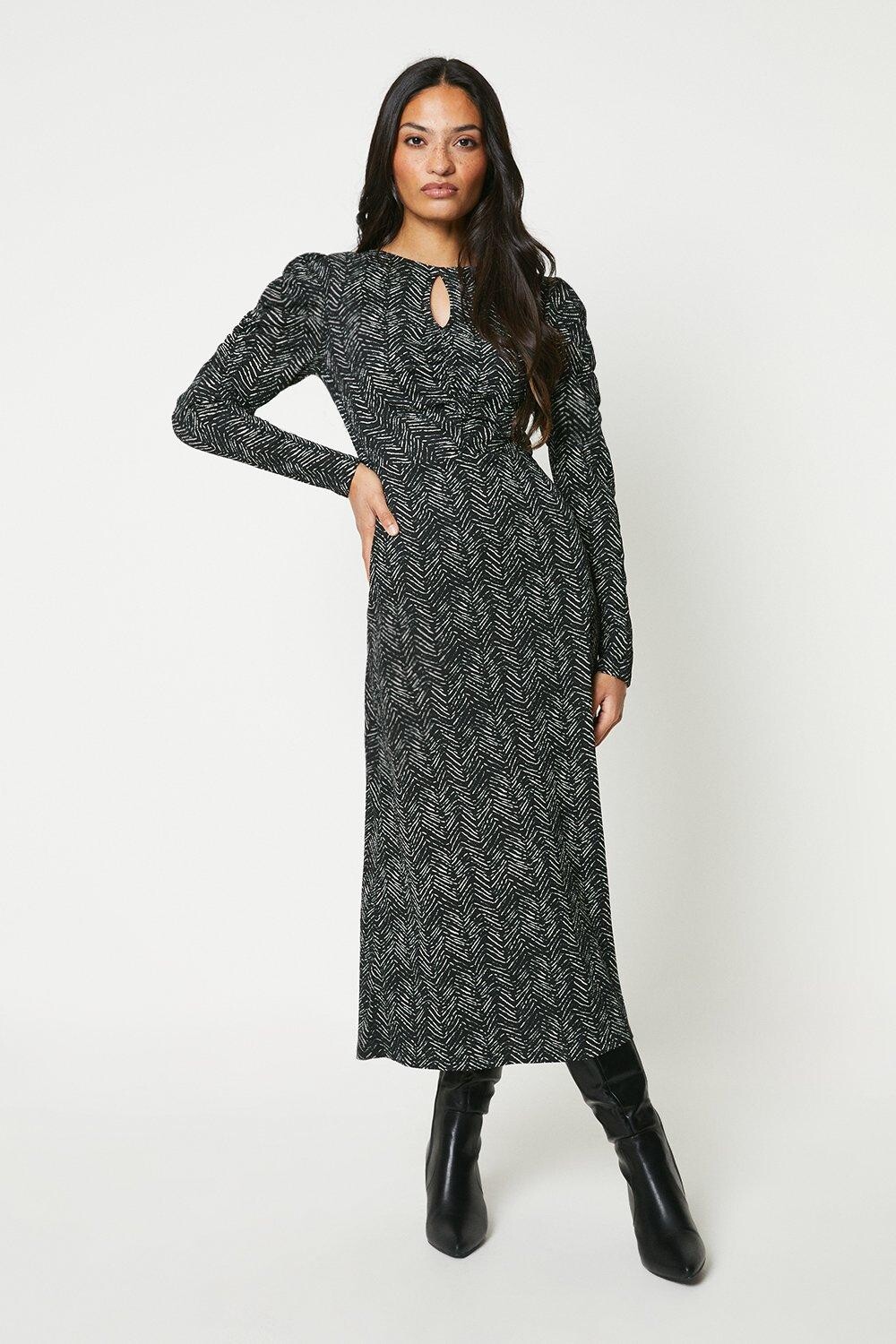 

Платье миди с замочной скважиной Dorothy Perkins, нейтральный