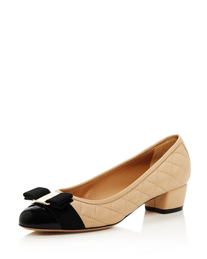 

Женские стеганые туфли-лодочки Vara на низком каблуке Ferragamo