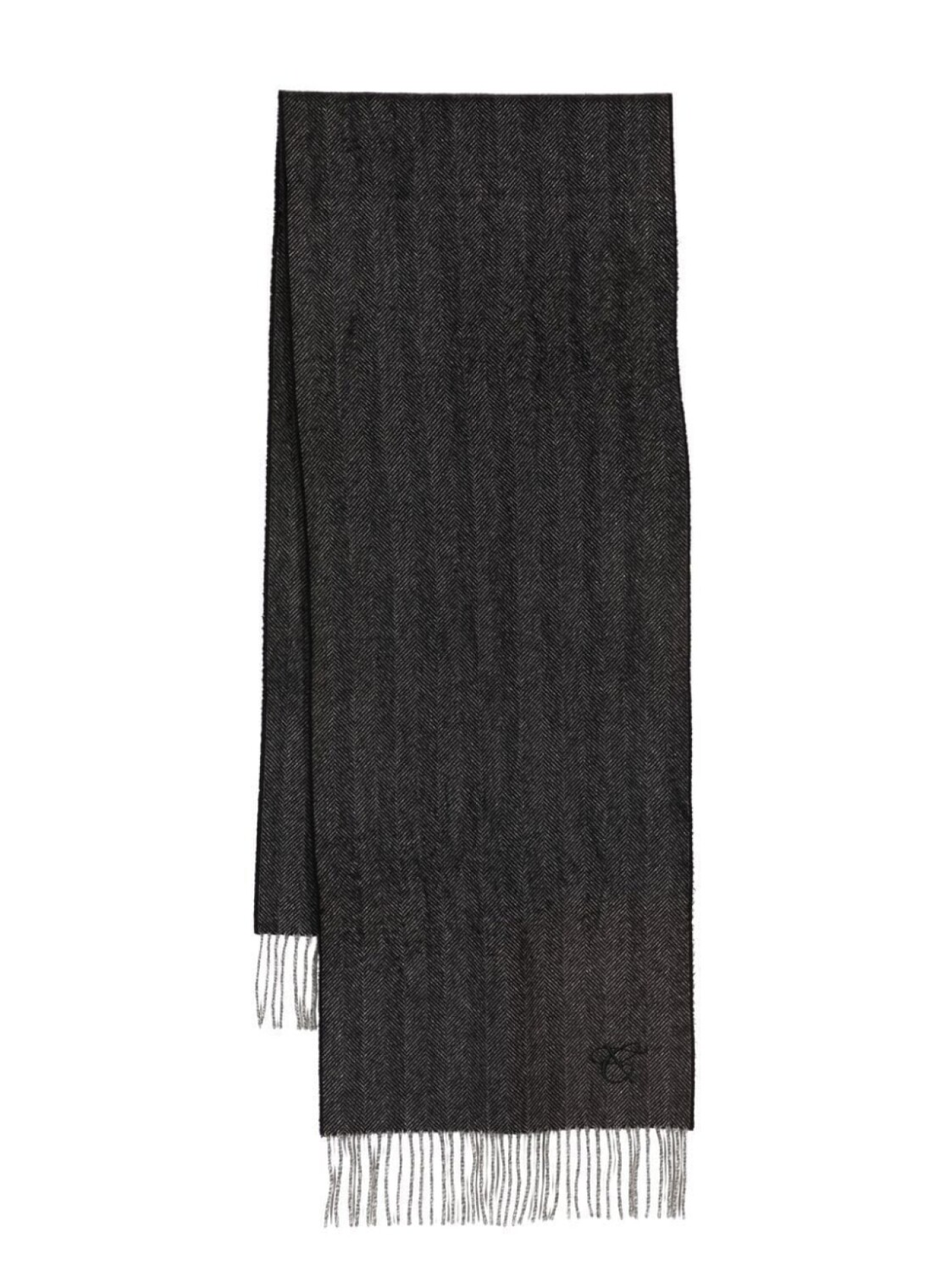

Canali кашемировый шарф с узором шеврон, серый