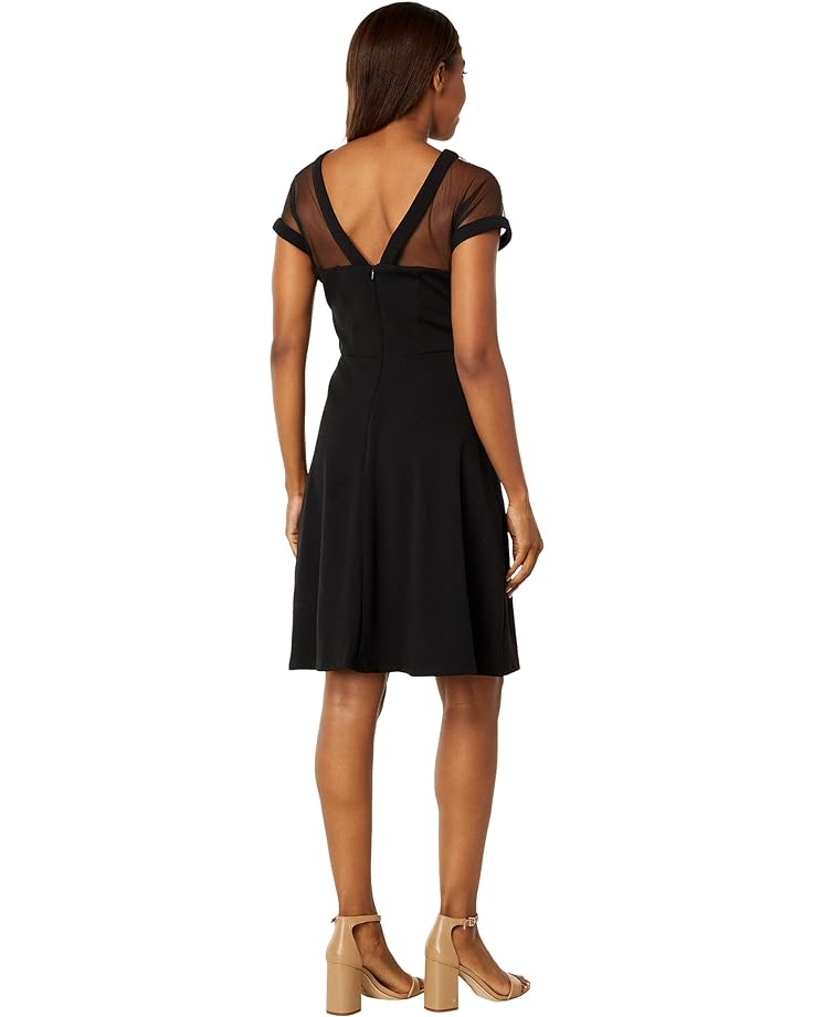 Платье Maggy London Fit-and-Flare Mini Illusion Dress, черный
