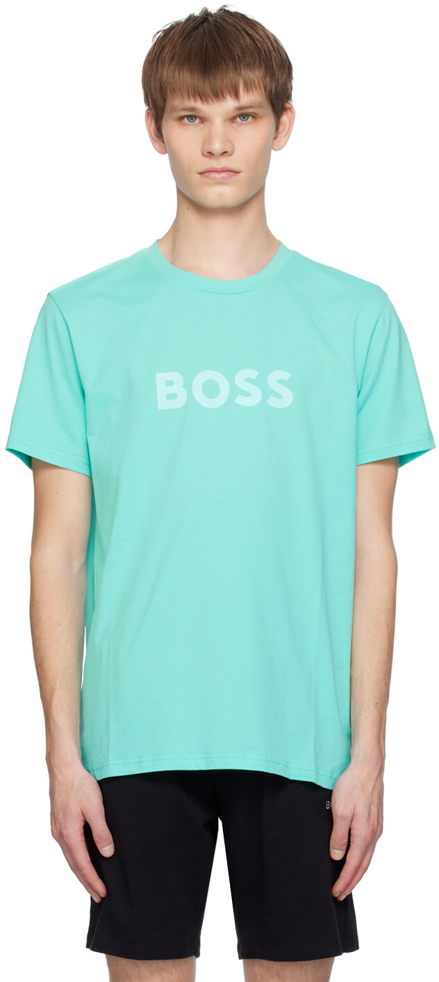 

Синяя футболка с круглым вырезом Boss, цвет Turquoise/Aqua