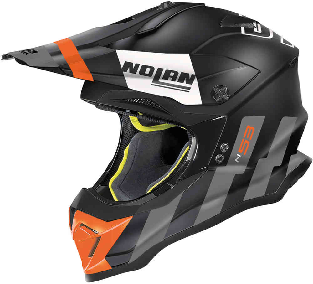 N53 Шлем для мотокросса Spakler Nolan, черный матовый/оранжевый