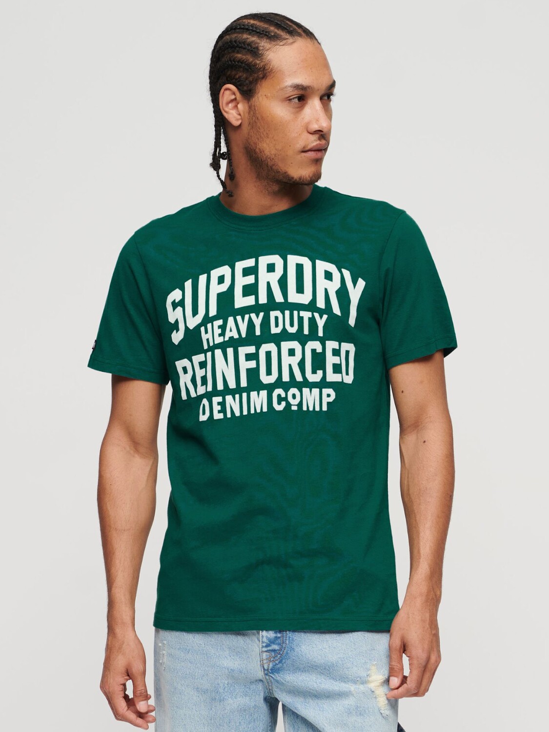 

Футболка с рисунком Athletic Script Superdry, зеленый/белый