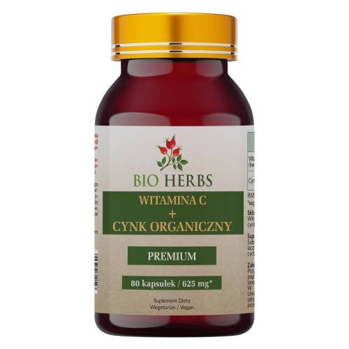 

Bio Herbs, витамин С + органический цинк, 625 мг, 80 капсул.