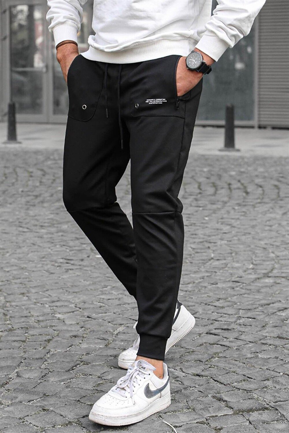 

Черные брюки Jogger с карманами 5484 MADMEXT, Черный