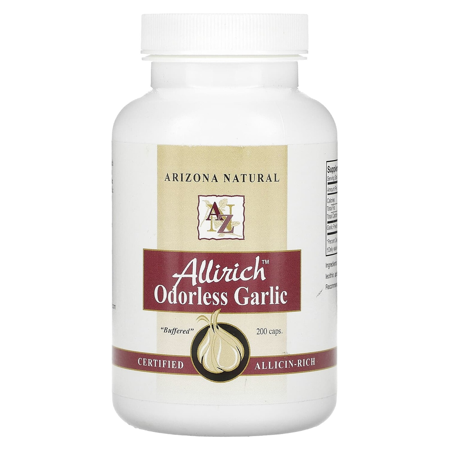 

Allirich чеснок без запаха, 200 капсул, Arizona Natural