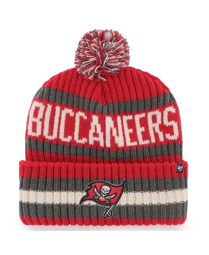 

Мужская красная вязаная шапка Tampa Bay Buccaneers Bering с манжетами и помпоном '47 Brand, красный