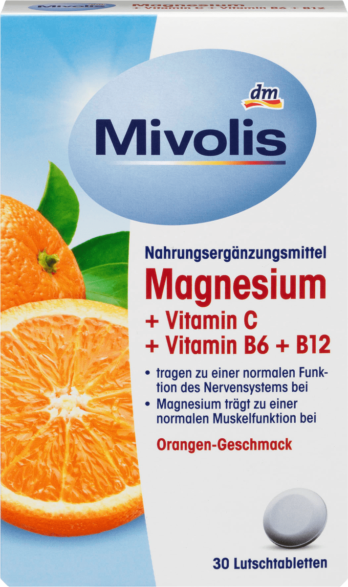 Магний + Витамин С + Витамин В6 + В12 пастилки 30 шт. 45 г. Mivolis