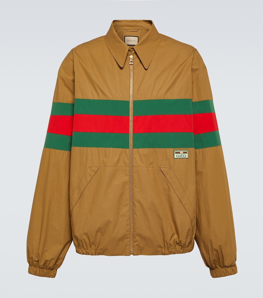 

Хлопковая спортивная куртка в полоску Web Gucci, коричневый