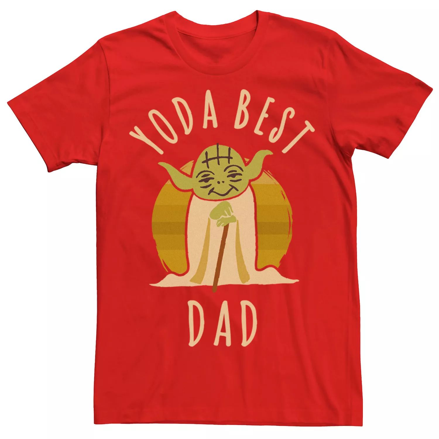 Мужская футболка Yoda Best Dad с героями мультфильма «Звездные войны» Йода Star Wars, красный