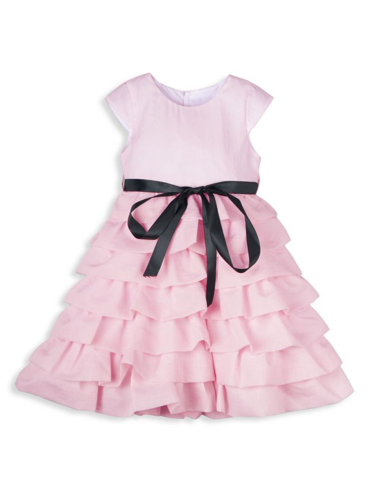 Многоярусное платье из органзы для маленьких девочек Joe-Ella, цвет Pastel Pink многоярусное платье с рюшами для маленьких девочек и девочек joe ella красный
