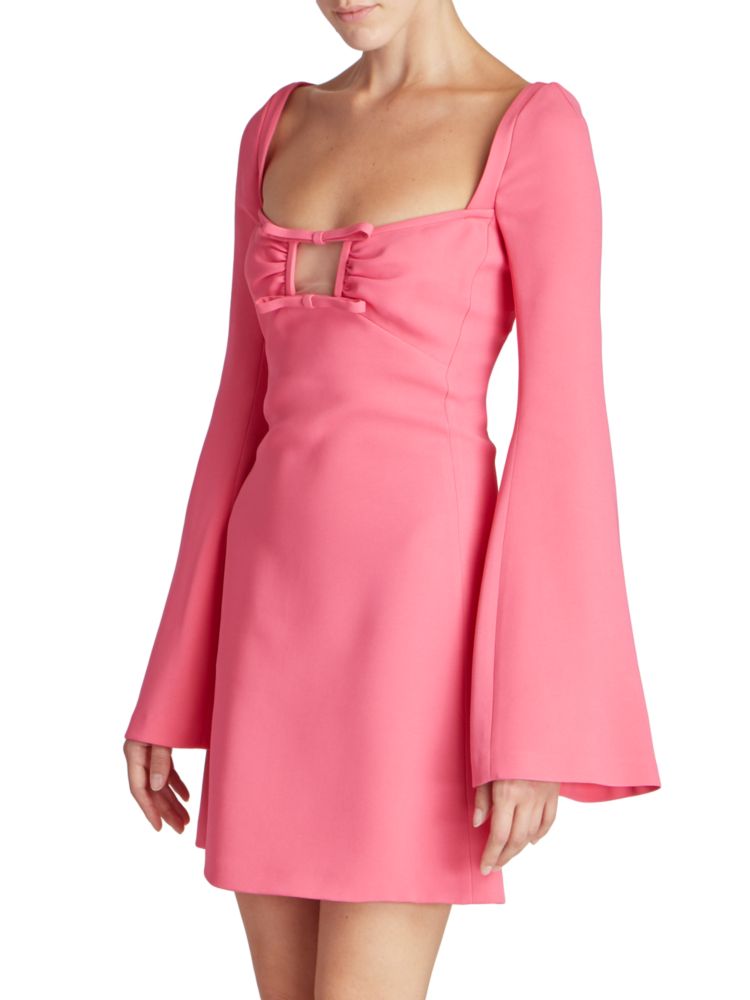 Мини-платье с рукавами колокол и вырезом Giambattista Valli, розовый