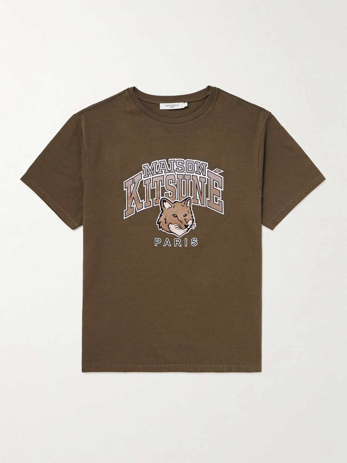 

Футболка из хлопкового джерси с логотипом MAISON KITSUNÉ, зеленый