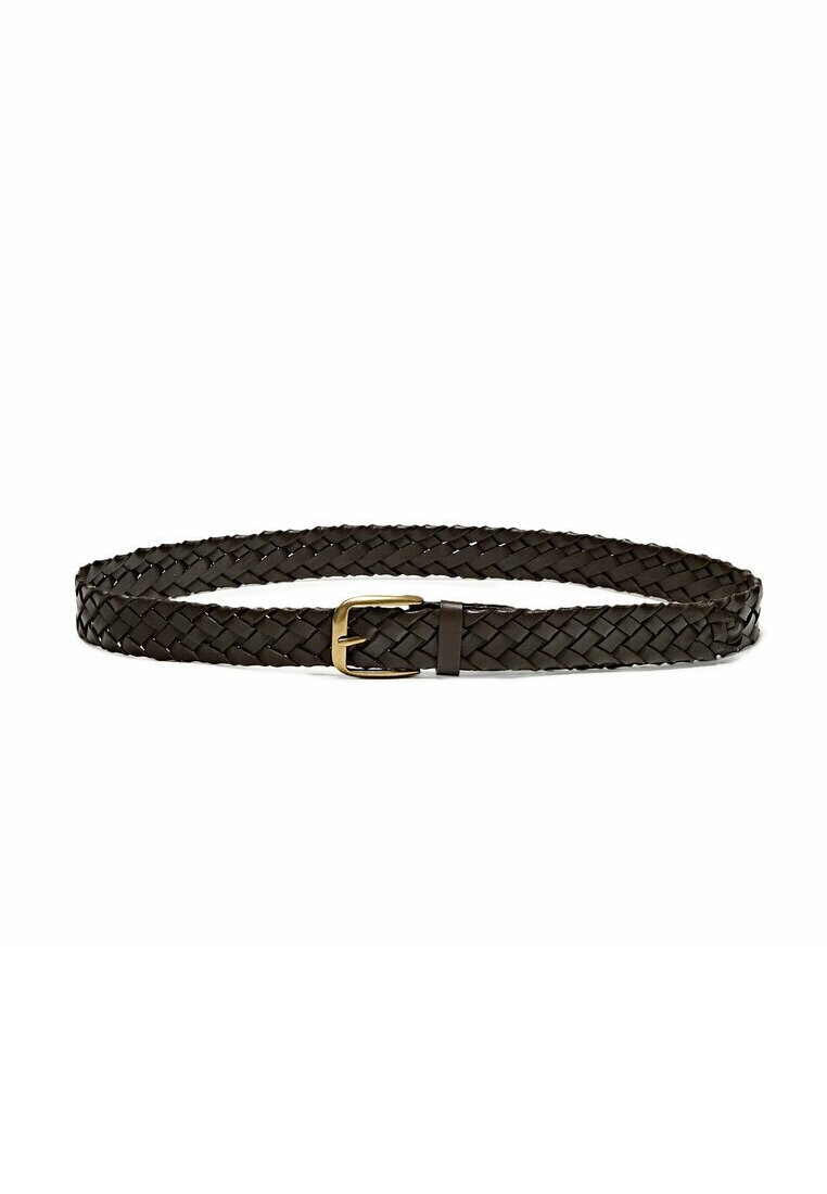 

Плетеный ремень Massimo Dutti, цвет dark brown