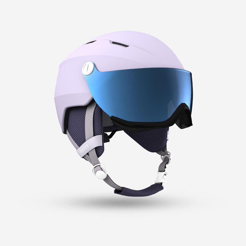 Лыжный шлем с козырьком взрослый - H350 фиолетовый WEDZE, цвет blau цена и фото