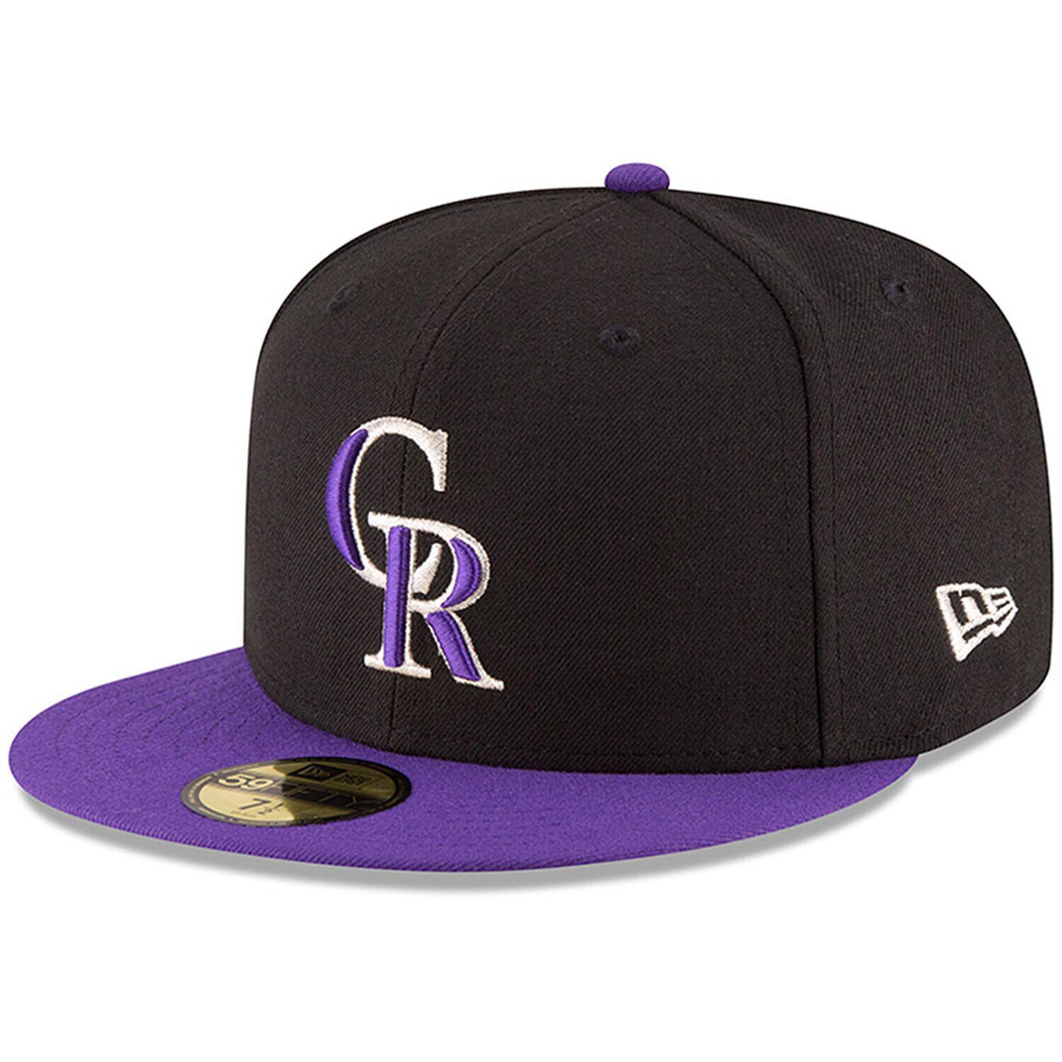

Мужская кепка New Era черного/фиолетового цвета Colorado Rockies Authentic Collection On Field 59FIFTY со структурированной шляпой