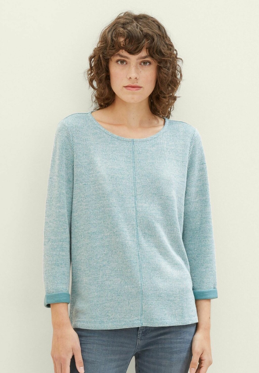 

Свитшот TOM TAILOR DOUBLE FACE, цвет ever green melange