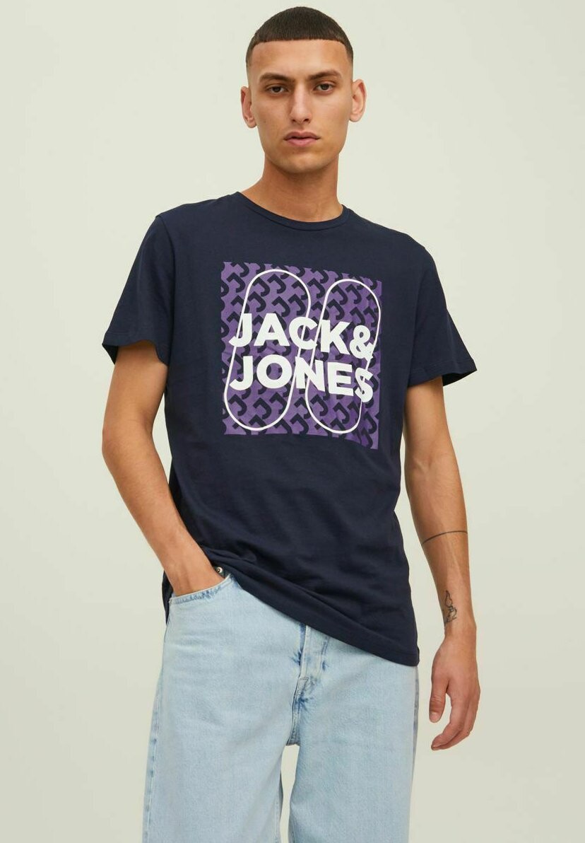 

Футболка с принтом Jack & Jones, темно-синий