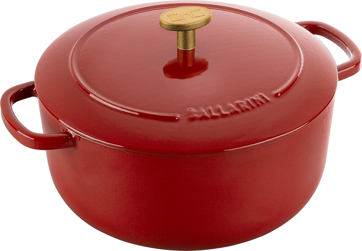 

Ballarini Z1023-629 Bellamonte Round, 8,7 дюйма (22 см), Pomodoro Red, кастрюля с двумя ручками, литая, эмалированная кастрюля, совместима с индукционной печью, Pomodoro Red