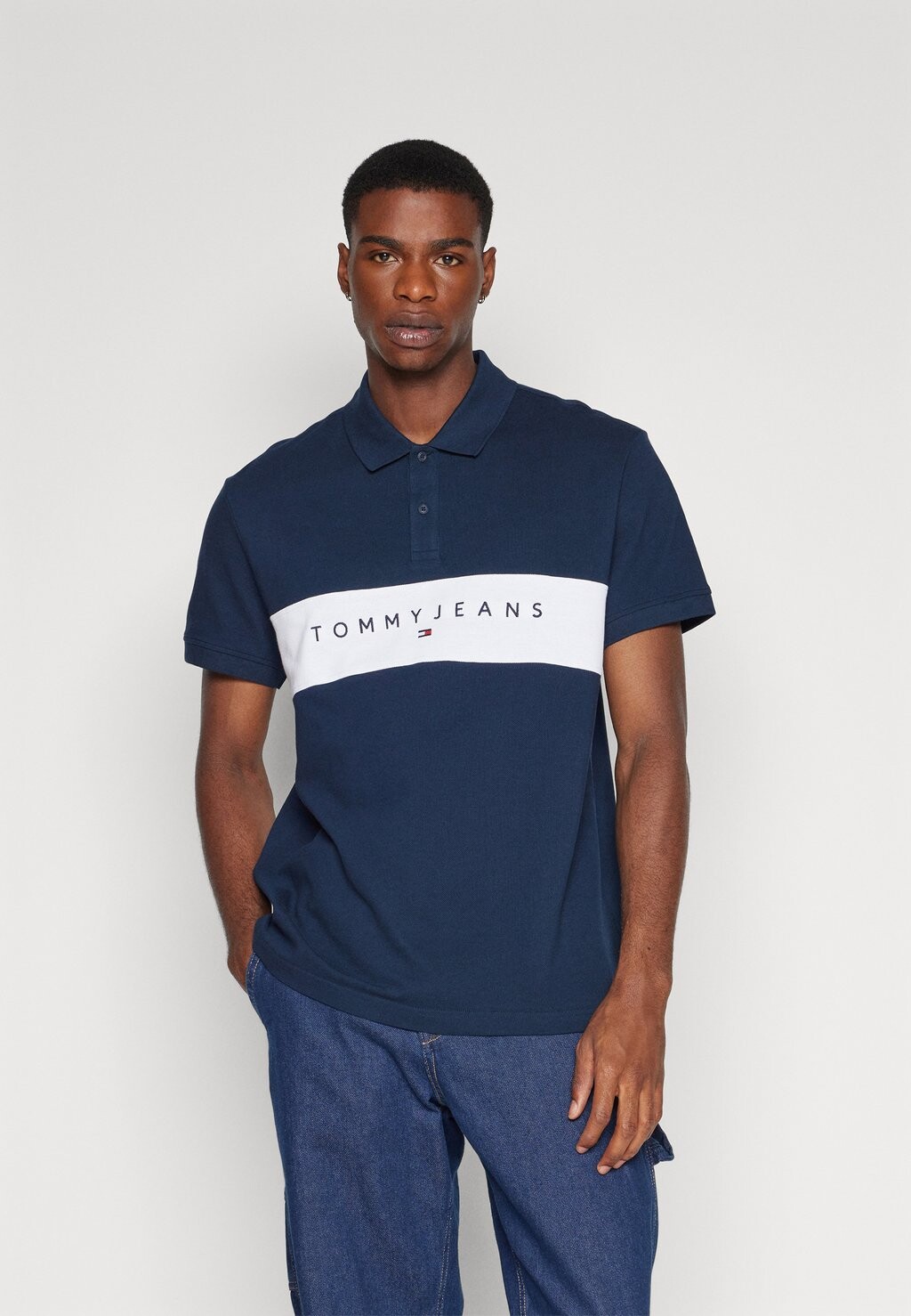 

Рубашка-поло LINEAR Tommy Jeans, тёмно-синий
