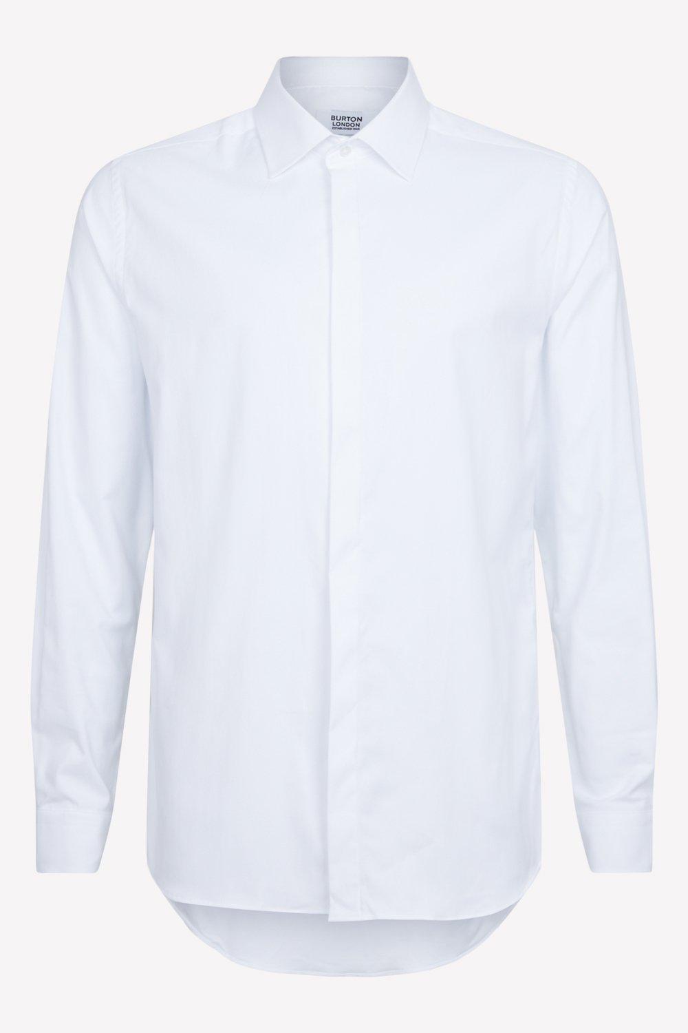 Эластичная рубашка приталенного кроя Burton, белый белая базовая футболка с длинным рукавом slim fit slim fit mavi белый